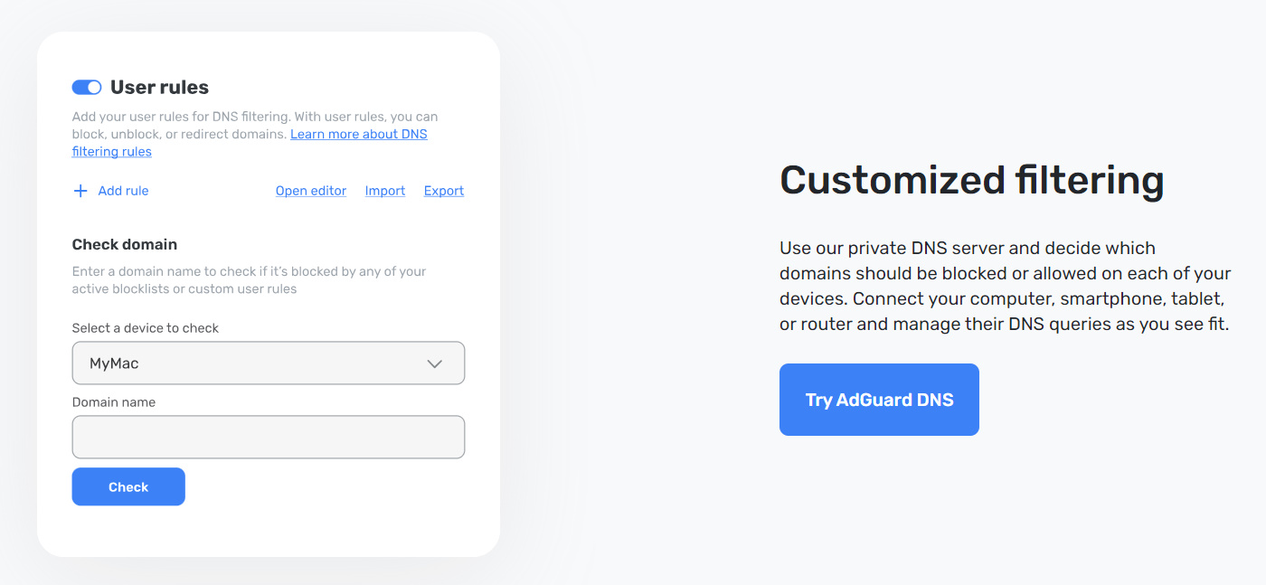 AdGuard DNS User Rules