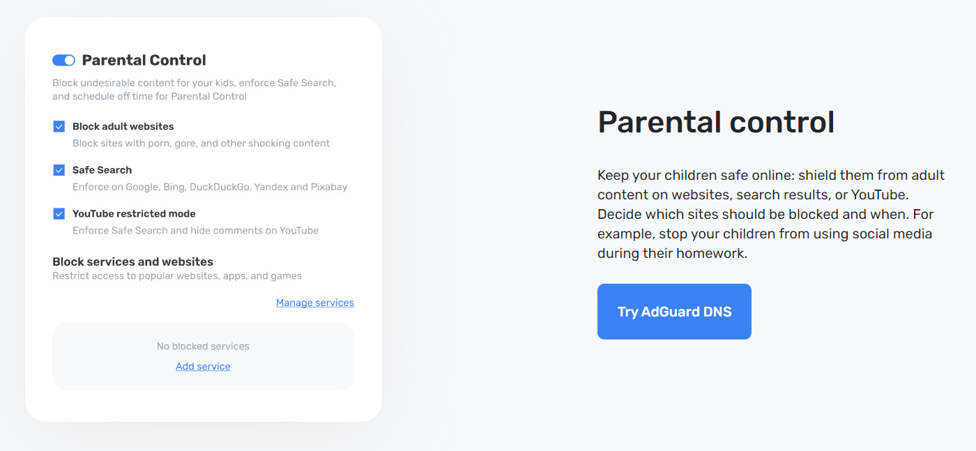 AdGuard DNS Parental Control